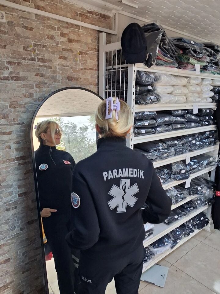 Paramedik  Yarım Fermuarlı Balıkçı Sweat (Siyah) nakışlı