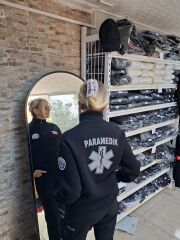 Paramedik  Yarım Fermuarlı Balıkçı Sweat (Siyah) nakışlı