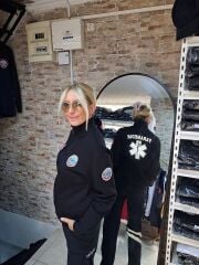 Paramedik  Yarım Fermuarlı Balıkçı Sweat (Siyah) nakışlı