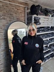 Paramedik  Yarım Fermuarlı Balıkçı Sweat (Siyah) nakışlı