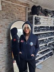 PARAMEDİK Kapşonlu fermuarlı Lacivert polar