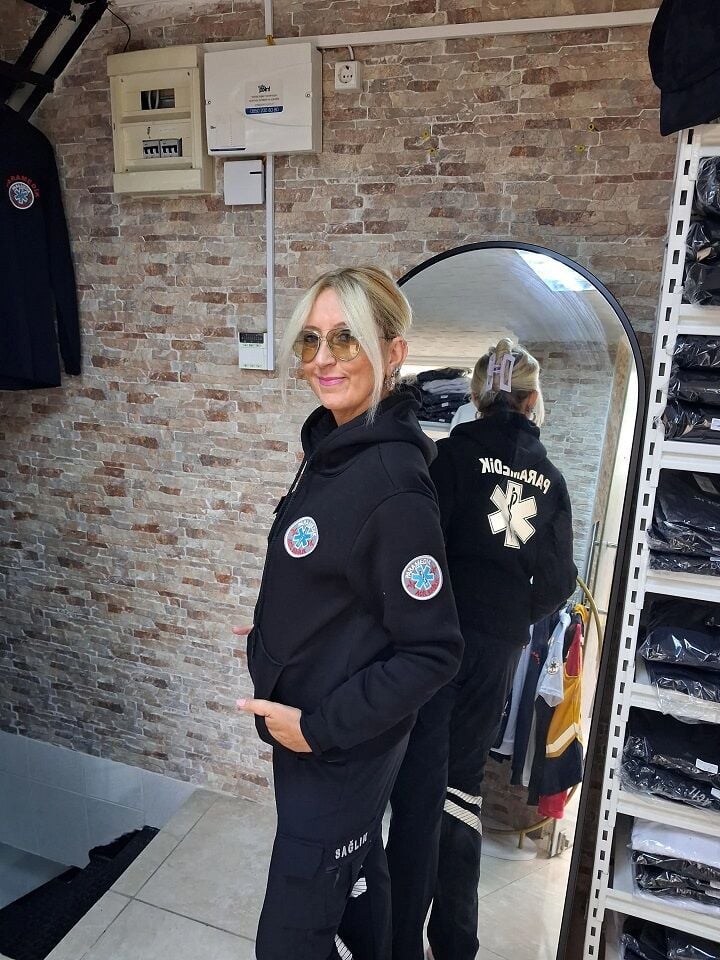 PARAMEDİK Kapşonlu Sweat (Siyah)