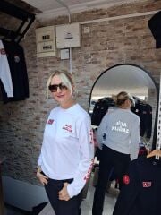 Acil Sağlık Sıfır Yaka Sweat (Beyaz) puf baskılı