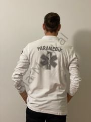 Polo yaka Lacoste  Paramedik Uzun Kol  (Beyaz)