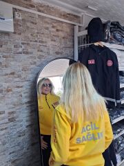 112 Acil Sağlık Yarım Fermuarlı Balıkçı Sweat (Sarı)