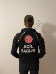 112 Lacivert Fermuarlı Sweat (Reglan Kol)