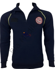 112 Lacivert Fermuarlı Sweat (Reglan Kol)