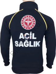 112 Lacivert Fermuarlı Sweat (Reglan Kol)