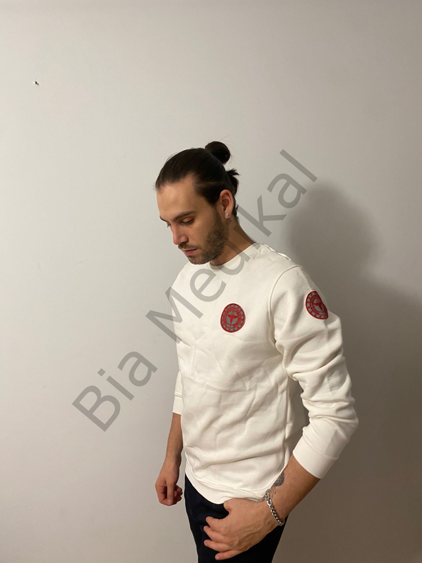 112 Acil Sağlık Sıfır Yaka Sweat (Beyaz)