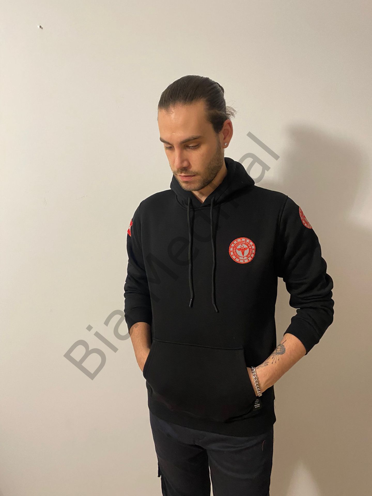 112 Acil Sağlık Kapşonlu Sweat (Siyah)