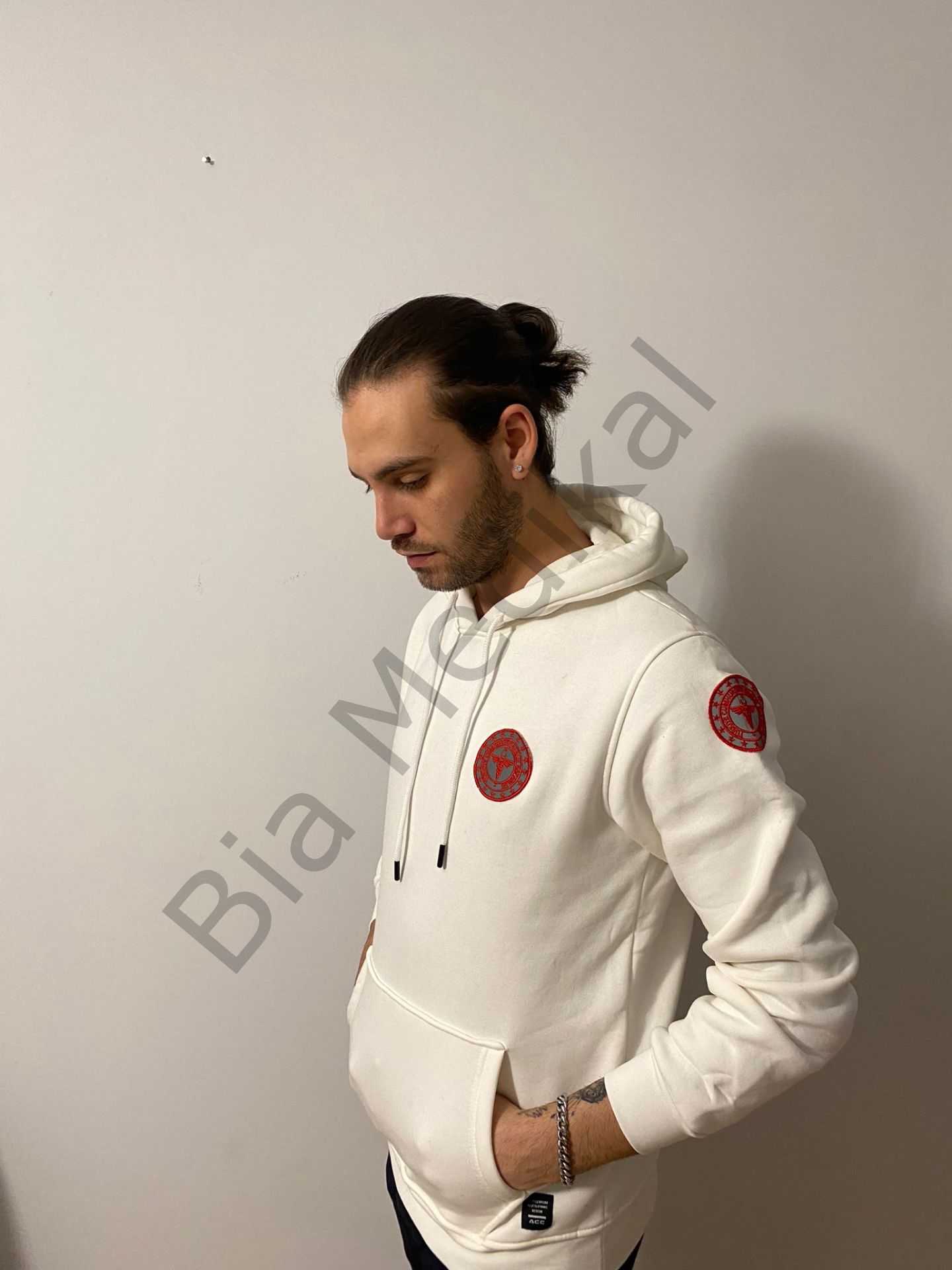 Acil Sağlık Kapşonlu Sweat (Beyaz)