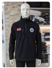 Paramedik Yarım Fermuarlı Balıkçı Sweat (siyah )