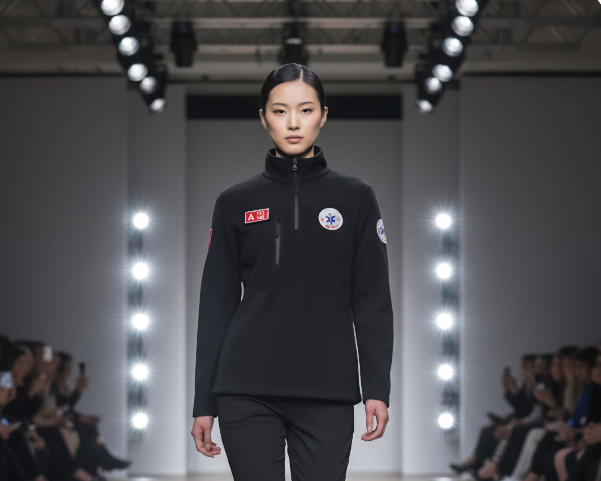 Paramedik Yarım Fermuarlı Balıkçı Sweat (siyah )