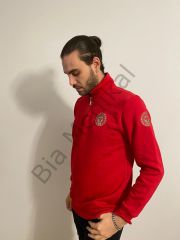 112 Acil Sağlık Yarım Fermuarlı Balıkçı Sweat (Kırmızı)