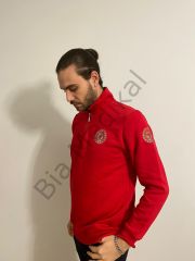 112 Acil Sağlık Yarım Fermuarlı Balıkçı Sweat (Kırmızı)