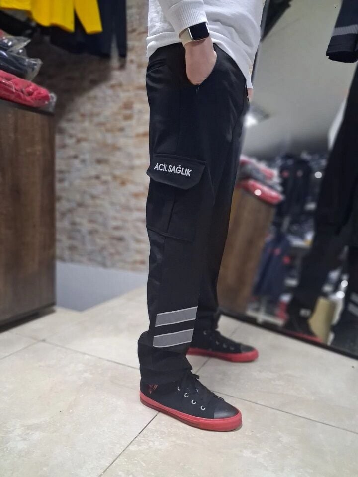 Acil Sağlık SİYAH LİKRALI Dört Mevsim Pantolon