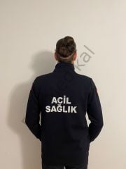 112 Acil Sağlık Yarım Fermuarlı Balıkçı Sweat(Siyah)