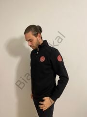 112 Acil Sağlık Yarım Fermuarlı Balıkçı Sweat(Siyah)